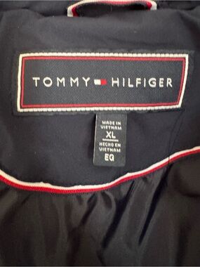 Tommy Hilfiger Black Bomber Jacket with Red & White Trim